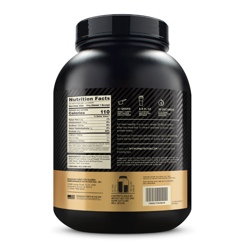 Optimum Nutrition Gold Standard Isolate Chocolate Bliss, 3 lb (1.32 kg)