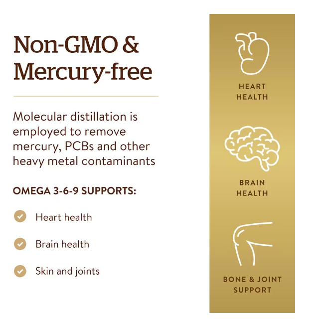 Solgar, Omega 3-6-9, 120 Softgels Best by 01/2029