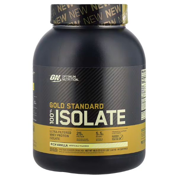 Optimum Nutrition, Gold Standard® 100% Isolate, Rich Vanilla, 46.5 oz (1.32 kg)
