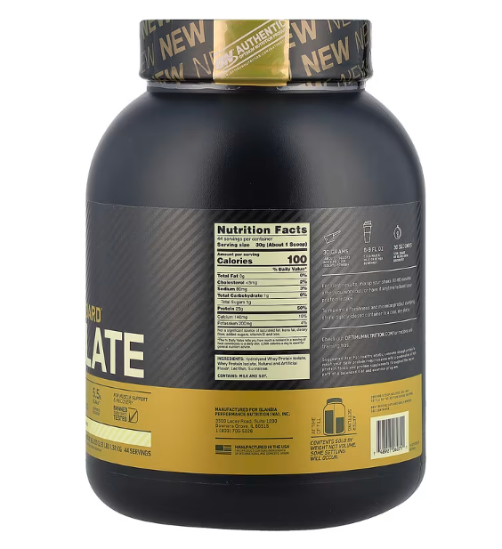 Optimum Nutrition, Gold Standard® 100% Isolate, Rich Vanilla, 46.5 oz (1.32 kg)