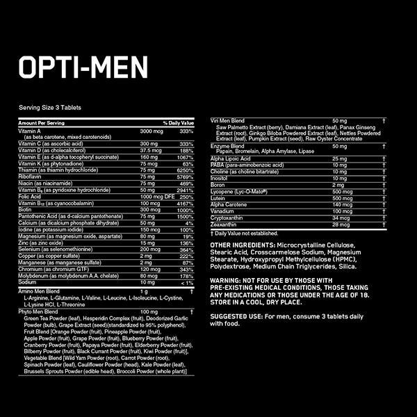 Optimum Nutrition Opti-Men Multivitamin 90 Tablets